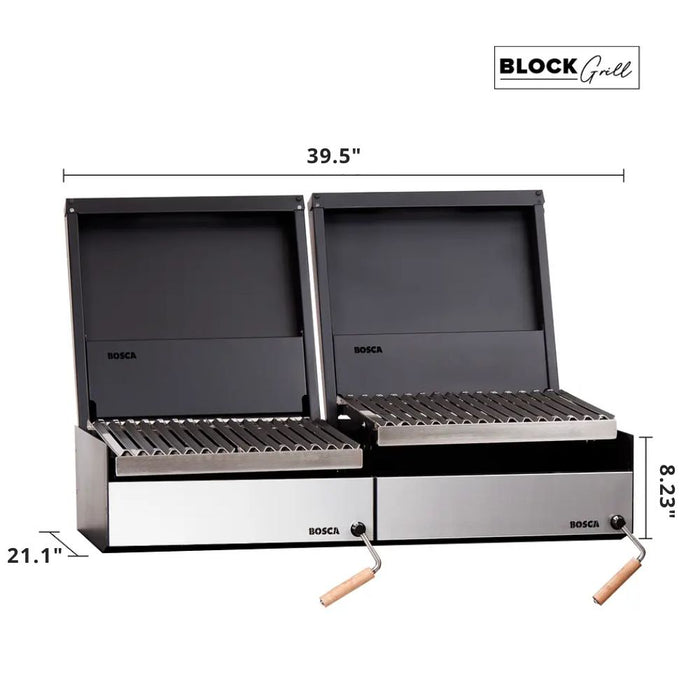 Bosca Pack Block 500 20" + Block 500 20" Built-in Charcoal Grill