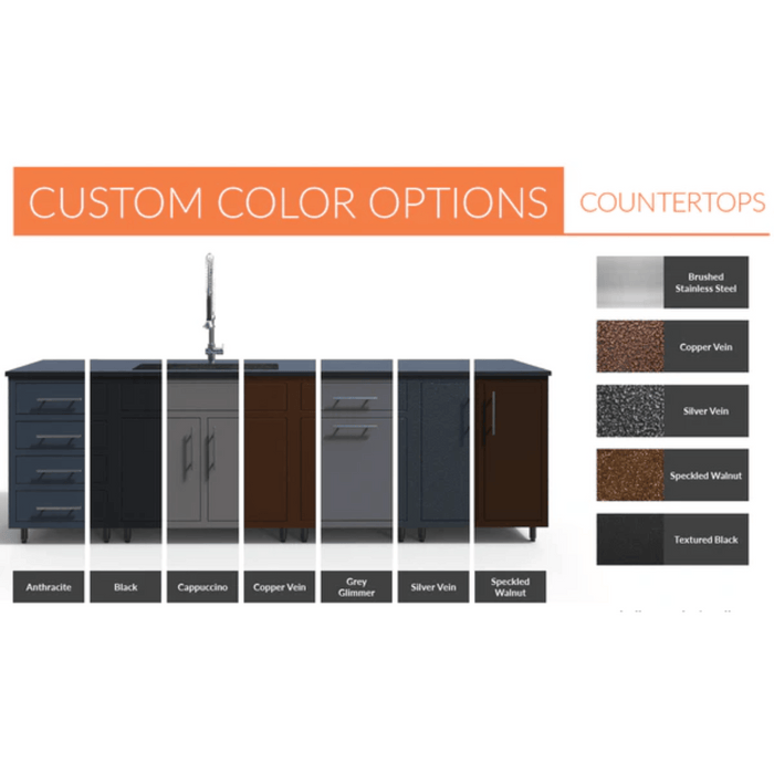 Challenger Designs Coastal 67.25 DDGW Powder Coated Aluminium Kitchen Island for 32 Inch Gas Grill