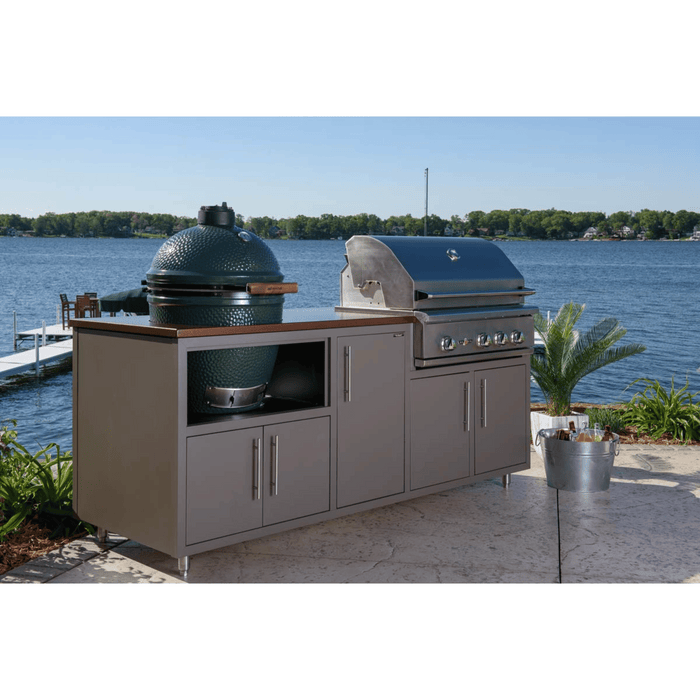 Challenger Designs Coastal 83-KDG Powder Coated Aluminum Kitchen Island for 32 Inch Grill & 26.5 Inch Ceramic Grill
