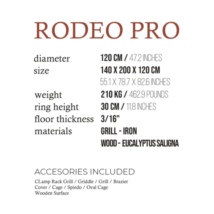 Fogues TX Rodeo PRO Open Fire Argentine Wood and Charcoal Grill