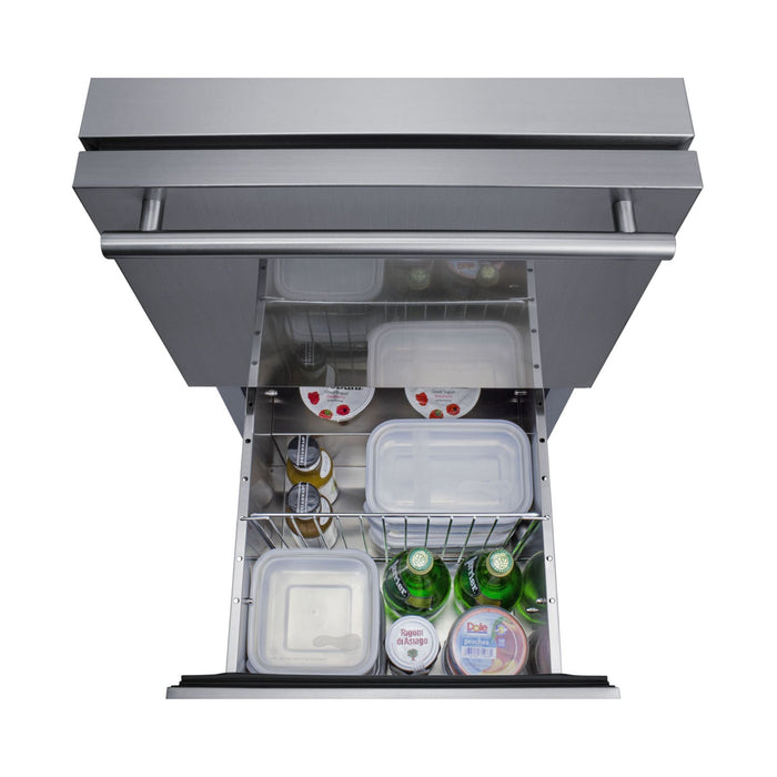 Summit ADRD18OS 18" Wide Outdoor 2-Drawer All-Refrigerator, ADA Compliant