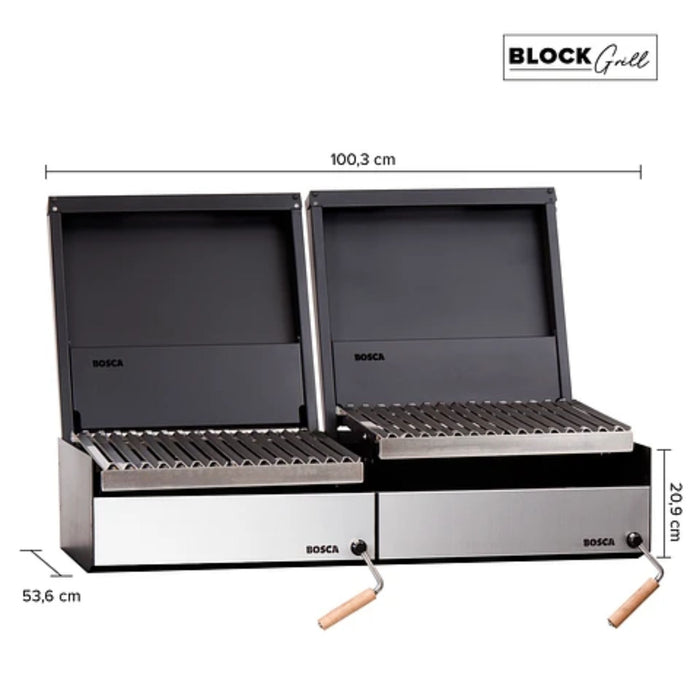 Bosca Pack Block 500 20" + Block 500 20" Built-in Charcoal Grill