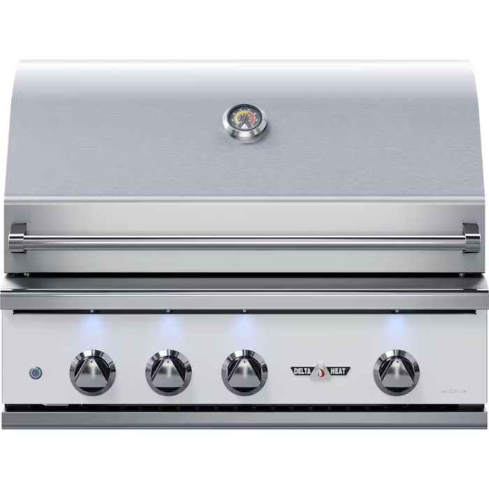 Delta Heat 32-Inch 3-Burner Built-In Gas Grill With Infrared Rotisserie & White Control Panel