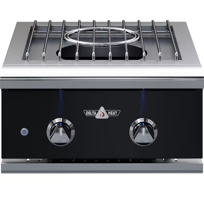 Delta Heat Built-In 22" Gas Power Burner With Black Control Panel