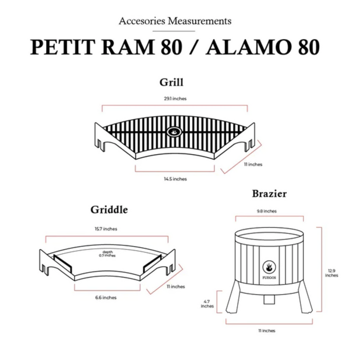 Fogues TX Petit Ram 80 Open Fire Argentine Wood and Charcoal Grill