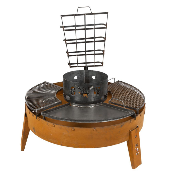 GW Pro 37 Inch Premium Cooking Firepit and Open Fire Grill Deluxe Edition