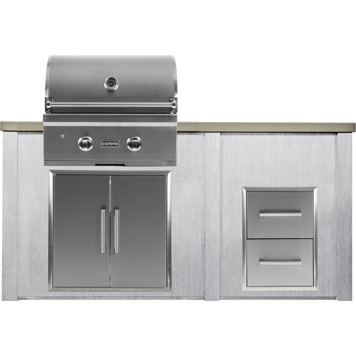 Heaven Outdoor 66-Inch Outdoor Kitchen Island with 2 Drawer Cabinet