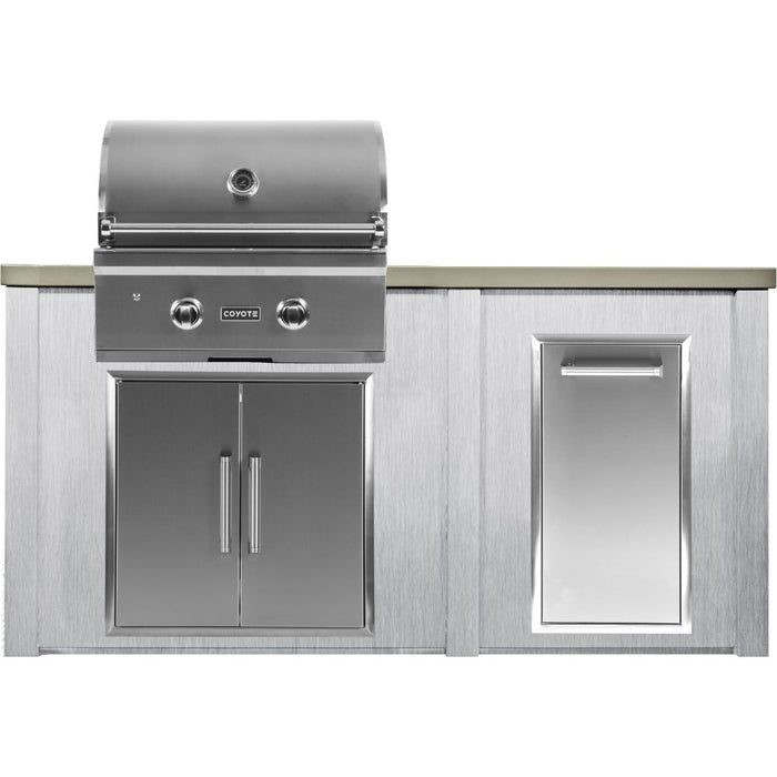 Heaven Outdoor 66-Inch Outdoor Kitchen Island with Trash Center