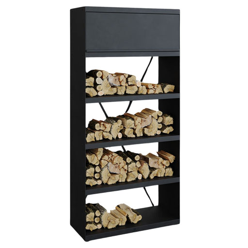 OFYR Black Coated Steel 100 Wood Storage | Buy at GW STORE