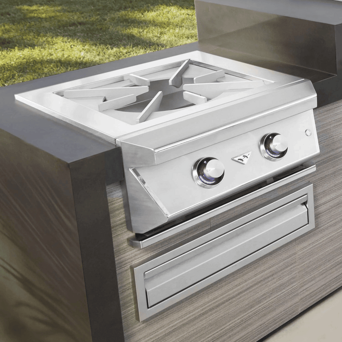 Twin Eagles Built-In Propane Gas Power Burner with Reversible Heavy Duty Grate & Stainless Steel Lid