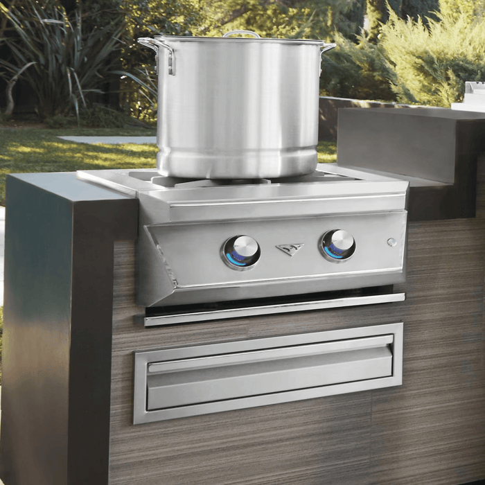 Twin Eagles Built-In Gas Power Burner with Reversible Heavy Duty Grate & Stainless Steel Lid