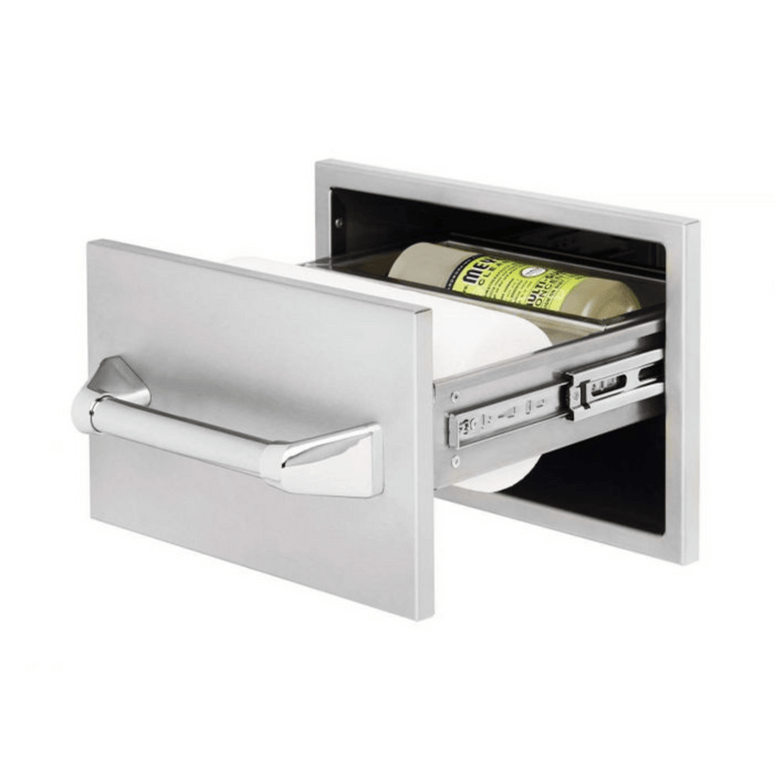 Twin Eagles 15-Inch Built-In Stainless Steel Paper Towel Drawer with Storage Tray