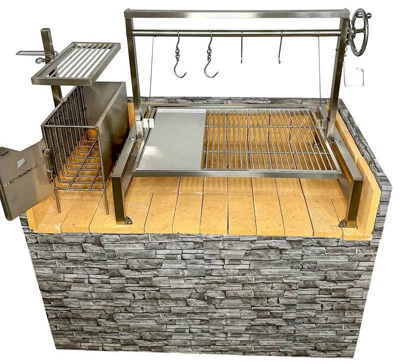 BBQ09SS Built-In Insert Santa Maria Argentine Grill + 60 Firebricks Bundle