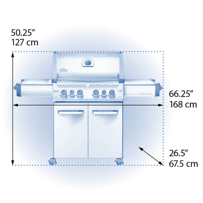 Napoleon Prestige® 500 RSIB Black Freestanding Gas Grill w/ Infrared Side and Rear Burners | GW STORE