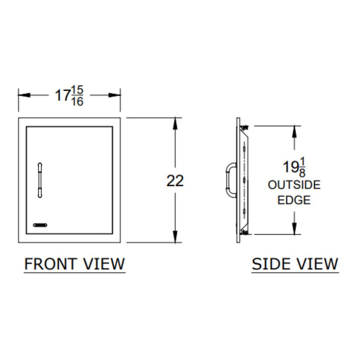 Bull 89995 18-Inch Vertical Right Hinged Stainless Steel Single Access Door W/ Reveal | Buy at GW STORE