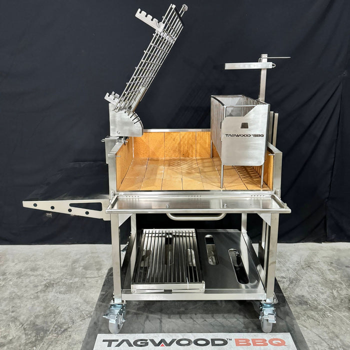 Tagwood BBQ33SS Argentine Freestanding Clamp Grill w/ Firebox | GW STORE