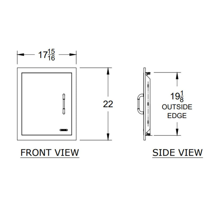 Bull 98560 18-Inch Vertical Left Hinged Stainless Steel Single Access Door W/ Reveal | Buy at GW STORE