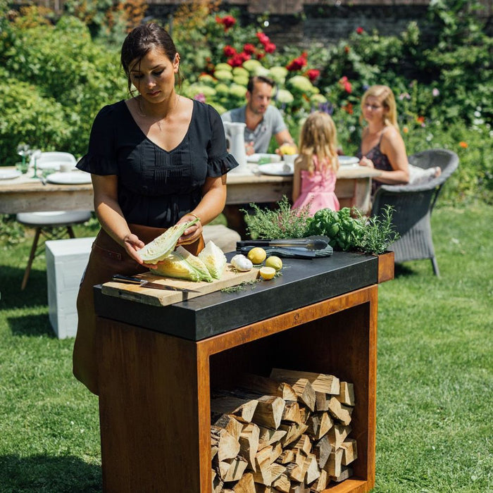 OFYR Corten Steel 90 Butcher Block w/ Storage