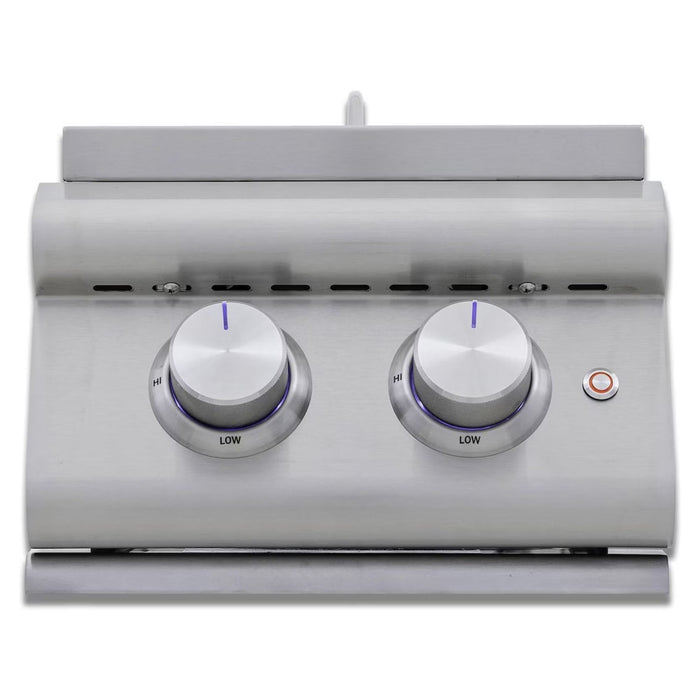 Blaze Premium LTE+ Gas Stainless Steel Double Side Burner w/ Lid