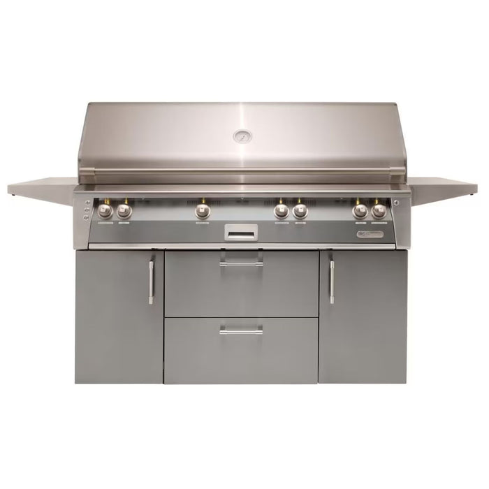 Alfresco ALXE 56-Inch Stainless Steel Freestanding Gas Grill w/ Sear Zone And Rotisserie