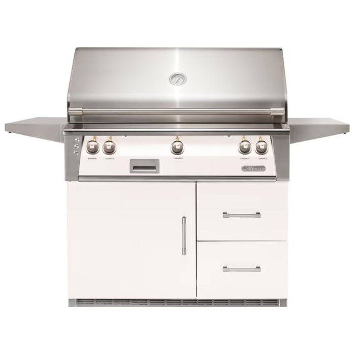 Alfresco 42-Inch Stainless Steel Freestanding Gas Grill w/ Refrigerated Cart, Rotisserie & Sear Zone