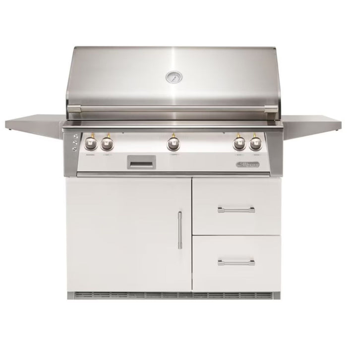 Alfresco 42-Inch Stainless Steel Freestanding Gas Grill w/ Refrigerated Cart, Rotisserie & Sear Zone