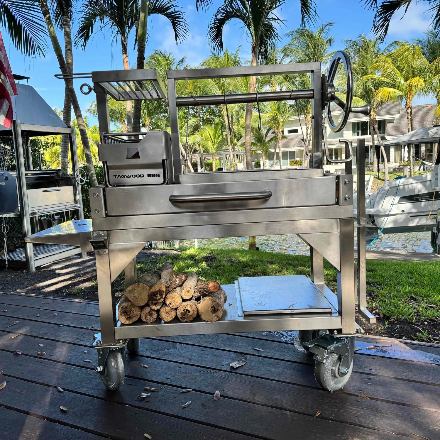 BBQ03SS MINI Argentine Santa Maria Freestanding Charcoal Gaucho Grill