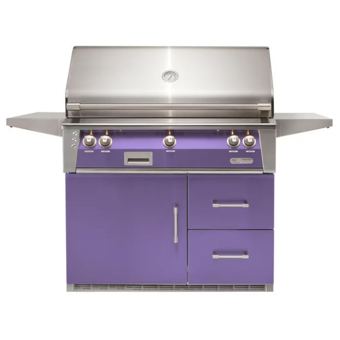 Alfresco 42-Inch Stainless Steel Freestanding Gas Grill w/ Refrigerated Cart, Rotisserie & Sear Zone