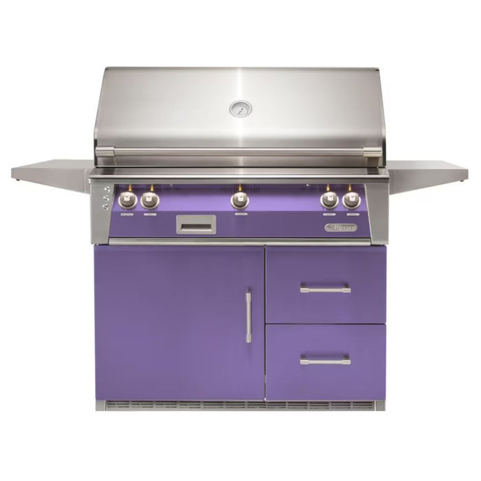 Alfresco 42-Inch Stainless Steel Freestanding Gas Grill w/ Rotisserie & Refrigerated Cart