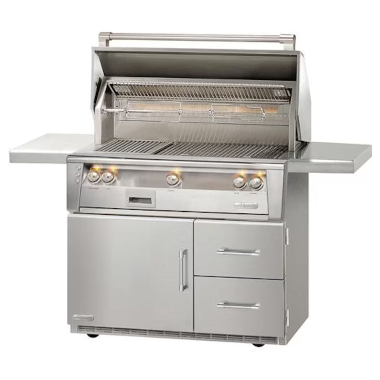 Alfresco 42-Inch Stainless Steel Freestanding Gas Grill w/ Rotisserie & Refrigerated Cart