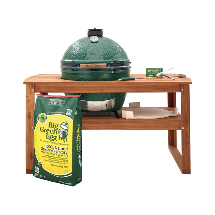 Big Green Egg XLarge Charcoal Grill in Acacia Table Package