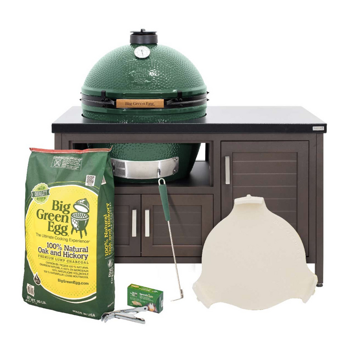 Big Green Egg Charcoal XLarge Grill in 53-inch Modern Farmhouse Table Package