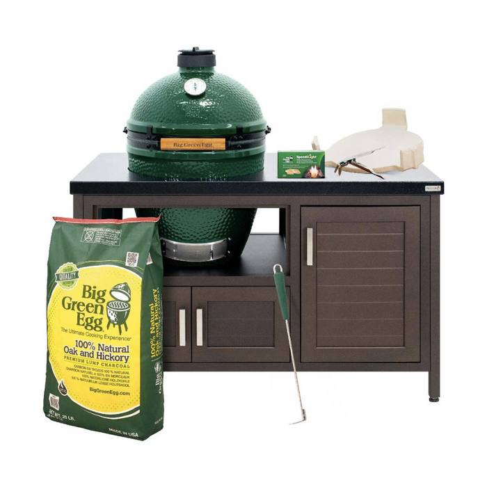 Big Green Egg Charcoal Large Grill in 53-inch Modern Farmhouse Table Package