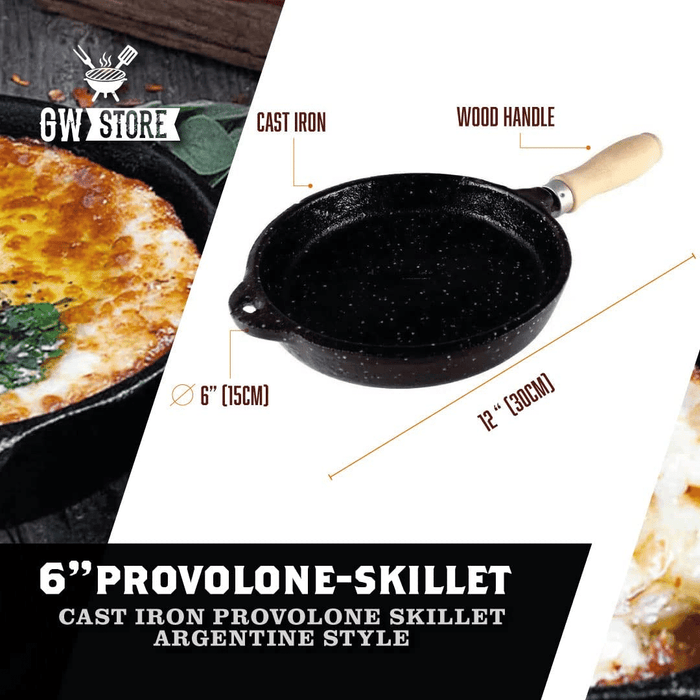 6" Cast Iron Provolone Skillet - Argentine Style